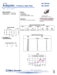 Datasheet NF-SF50+ manufacturer Mini-Circuits